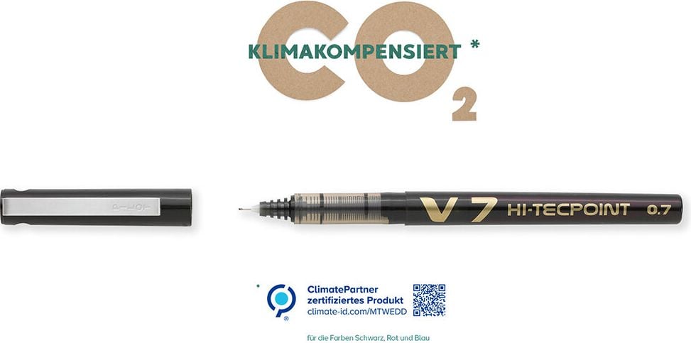 Tintenroller Pilot Hi-tecpoint V7 BX-V7 2228, 0,4mm, Gehäusefarbe=Schreibfarbe, rot