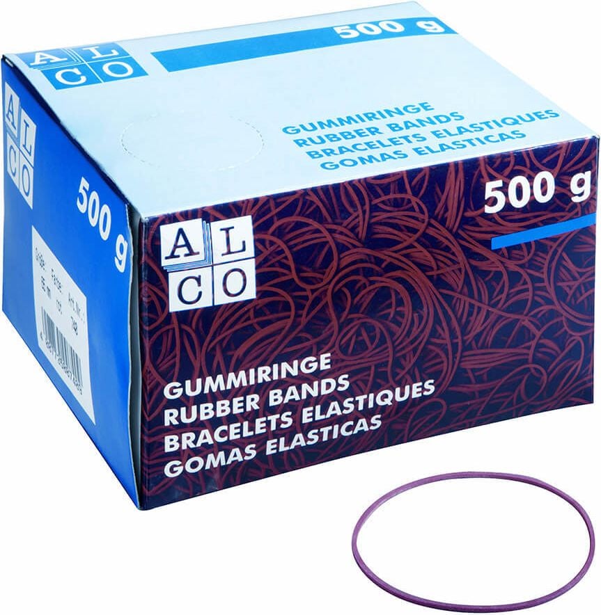 Gummibänder Alco 757, 150x4mm, rot, Pack 500g
