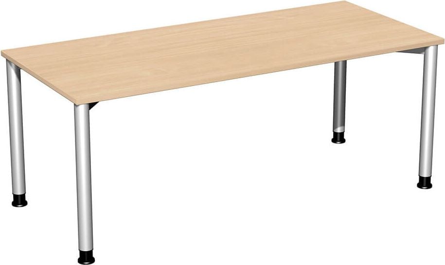 Schreibtisch Geramöbel 4 Fuß Flex S-555146, 180x80cm (BxT), 68-80cm Höhe, rechteckig,
4-Fuß silber, hellgrau
