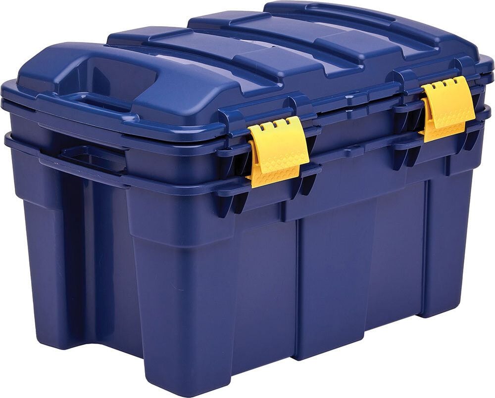 Aufbewahrungstruhen Bankers Box Storage Trunk 135776, 40 Liter, Außenmaße: 590x390x330mm (BxTxH), PP 100% BPA-frei, Deckel mit Klammern, blau
