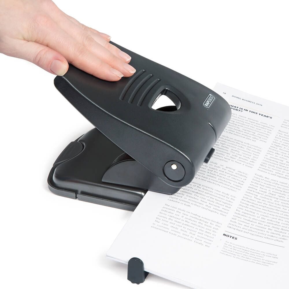 Locher Rapesco 835-P PF835P, ca. 40 Blatt, Anschlagschiene, schwarz