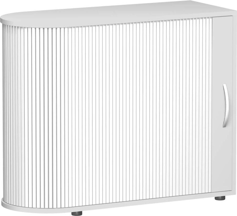 Aktenschrank Geramöbel Flex S-382101, 100x83x40cm (BxHxT), 1 Querrollladen, 1
Fachboden, 2 Ordnerhöhen, Bogengriff, hellgrau