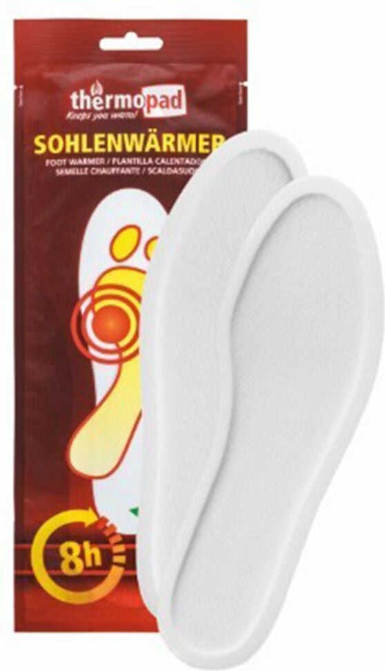 Thermo-Einlegesohlen thermopad Wärmepad, luftaktiviert, bis 37 Grad, bis zu 8h, 100% natürliche Inhaltsstoffe, weiß, Pack 1 Paar, Größe 38-39