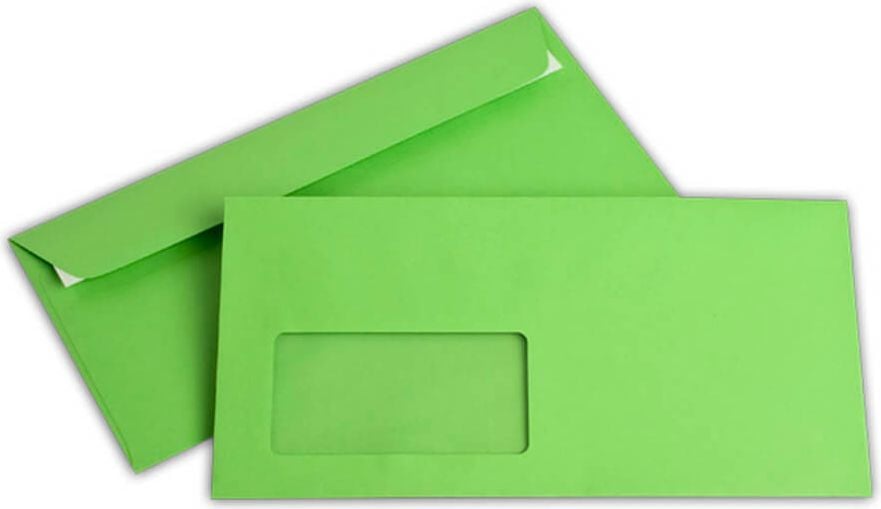 Briefumschläge C6/5 Elco Office Color, 114x229mm, Fenster, farbig, Haftklebung, Pack
250 Stück, dunkelgrün