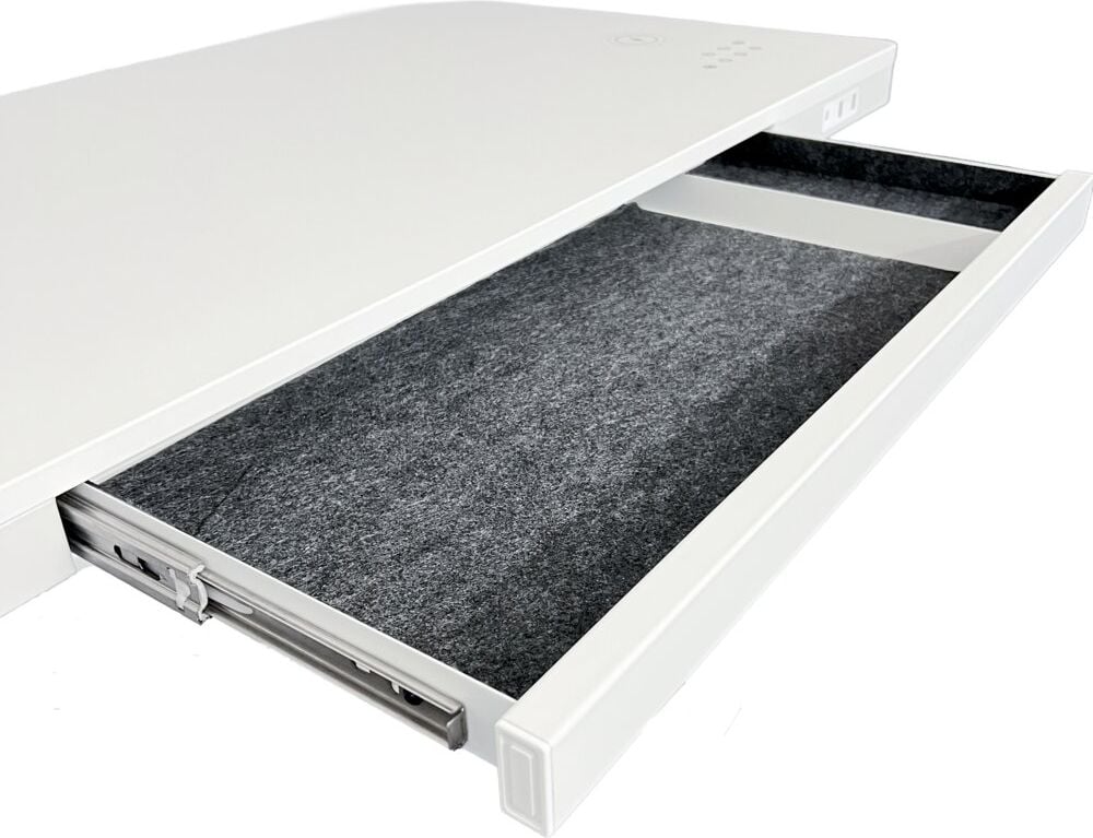 Schreibtisch a-series AS1739 120 x 60 cm elektrisch, 120x60cm (BxT), elektrisch höhenverstellbar, 70-120 cm Höhe, rechteckig, T-Fuß, weiß/silber, weiß