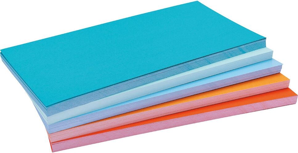Moderationskarten Rechteck Set Sea Dusk Magnetoplan 11250155, 20x10cm, farbig sortiert (5
Grün/Orange/Aquatöne), Pack 250 Stück