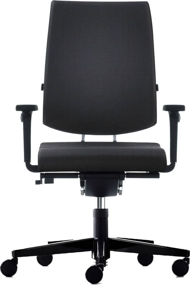 Bürodrehstuhl sedus black dot bd-102, höhenverstellbare Armlehnen, Bezug schwarz,
harte Rollen für weiche Böden