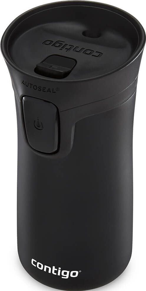 Thermobecher Contigo Pinnacle AUTOSEAL 2095328, 300ml, mit Deckel, doppelwandiger Edelstahl, ThermaLock, AutoSeal-System, schwarz, schwarz