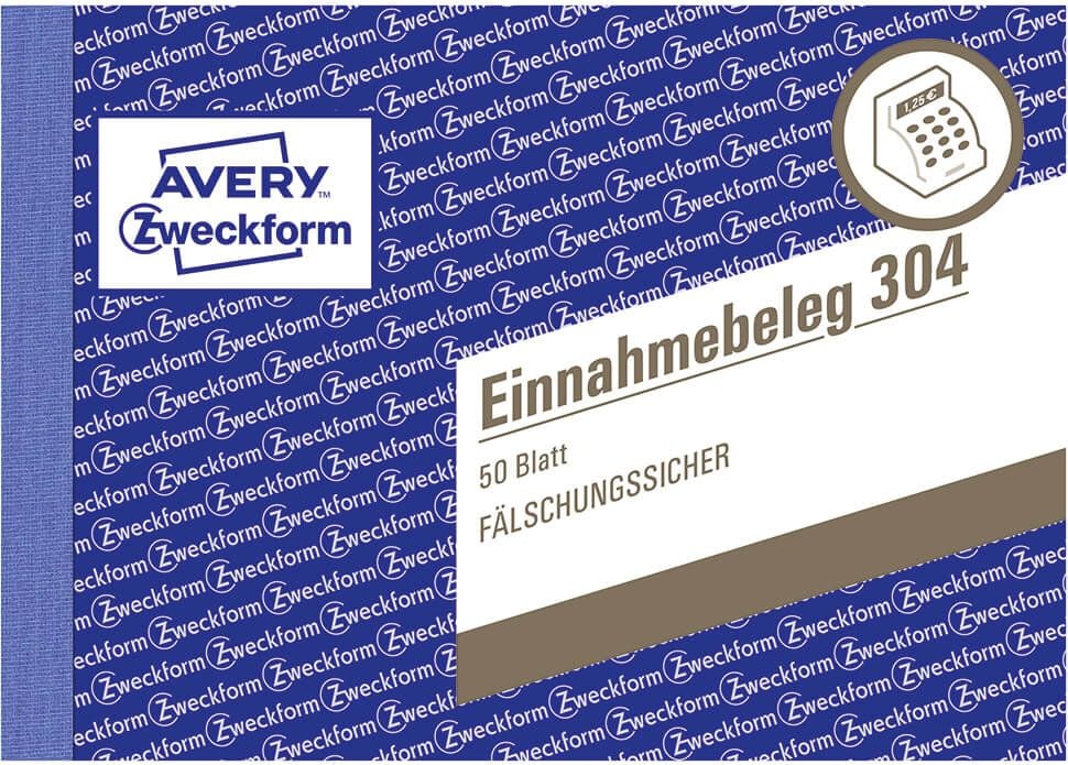 Einnahmebeleg Zweckform 304, DIN A6 quer, grün, Block 50 Blatt