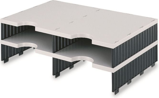 Sortiersystem styrodoc duo Aufbaueinheit 2681202, 4 offene Fächer, 2 Etagen, schwarz