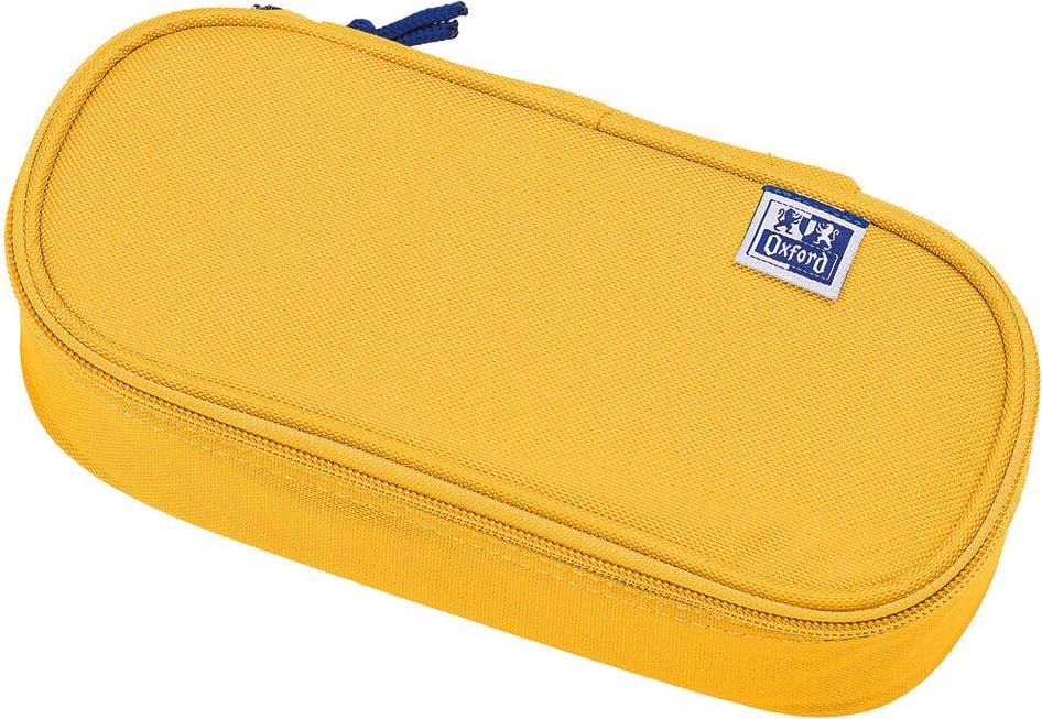 Federmappen Oxford 4001699, oval, 23x11x6cm, Innenfutter, Reißverschluss, gummierter Zipper, gelb