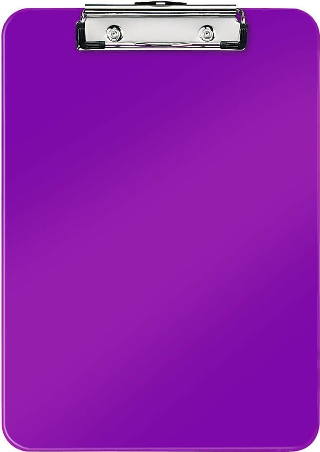 Klemmbretter Leitz WOW 3971, A4, Polystyrol, Metallklemme kurze Seite,
Aufhängeöse, WOW-Farben, violett