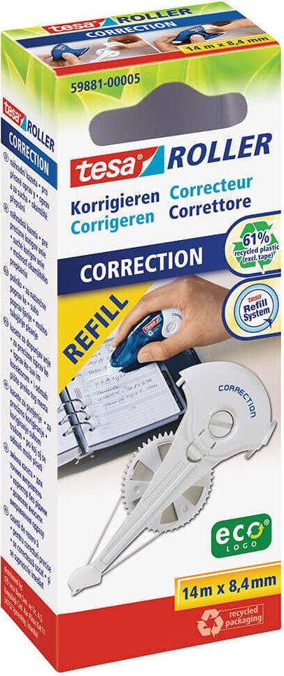 Korrekturroller-Nachfüllkassetten Tesa 59881, 8,4mm breit/14m lang, weiß