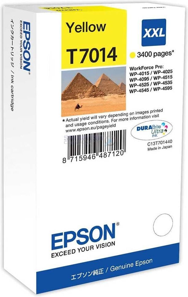 Epson Tintenpatrone T7014 XXL, yellow, 3.400 Seiten, 34,2ml