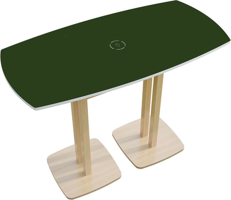 Stehtisch Paperflow Woody TRD114.10, 114x75cm (BxT), 110cm Höhe, rechteckig,
Tischsäule Massivholz, grün