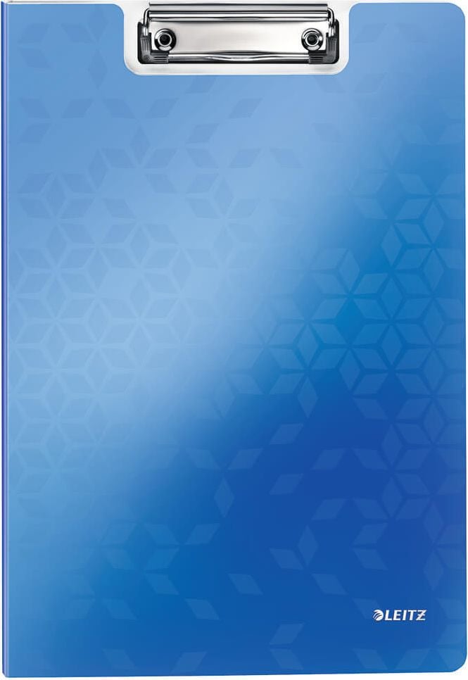Klemmmappen Leitz WOW A4 4199, Innentasche, Metallklemme kurze Seite,
Polyfoam, WOW-Farben, blau
