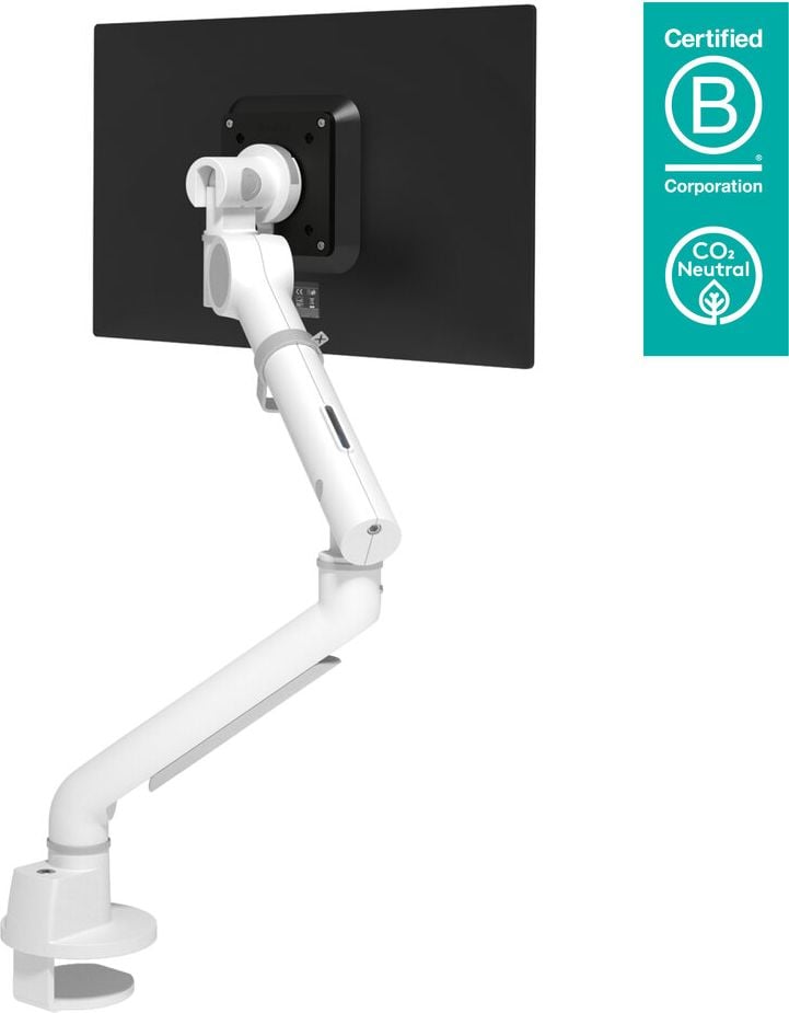 Monitorhalter Dataflex Viewgo pro, 1 Arm, Tragfähigkeit bis zu 9 kg,
höhenverstellbar, Klemmhalterung und
Tischauslasshalterung, weiß