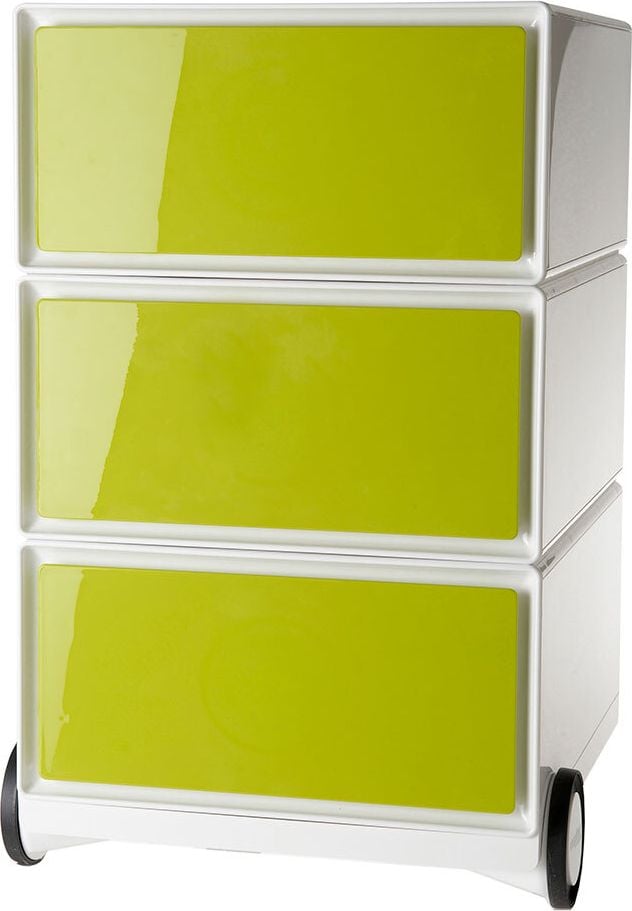 Rollcontainer easyBox by Paperflow, 39x43,6x64,2cm (BxTxH), 3 Schübe, Korpus
weiß, Schubladen farbig, grün