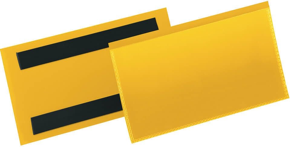 Kennzeichnungstaschen Durable 1742, 150x67mm, magnetisch, farbig, Pack 50 Stück, gelb