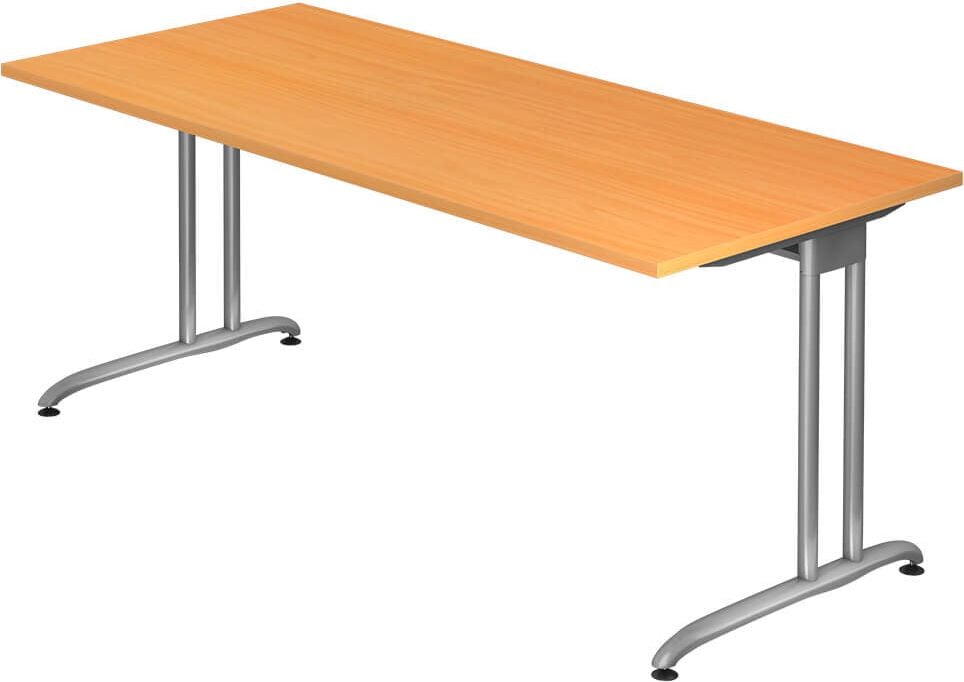 Schreibtisch Hammerbacher BS19, 180x72x80cm (BxHxT),
rechteckig, C-Fuß, buche