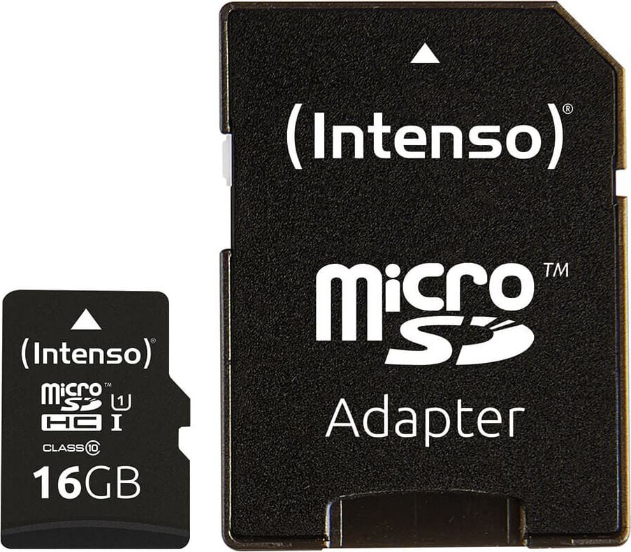 MicroSDHC-Speicherkarten Intenso UHS-I Premium 3423470, Class 10/U1, 16GB, mit SD-Adapter