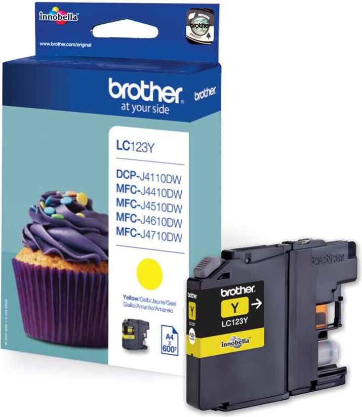 Brother Tintenpatrone LC-123Y, yellow, 600 Seiten