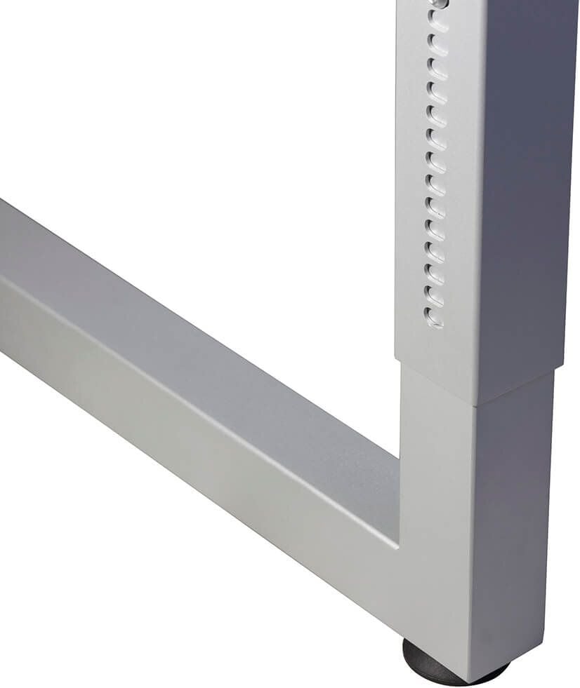 Schreibtisch Hammerbacher RS2E, 200x100cm (BxT), 65-85cm Höhe, rechteckig,
O-Fußgestell eckig, grau