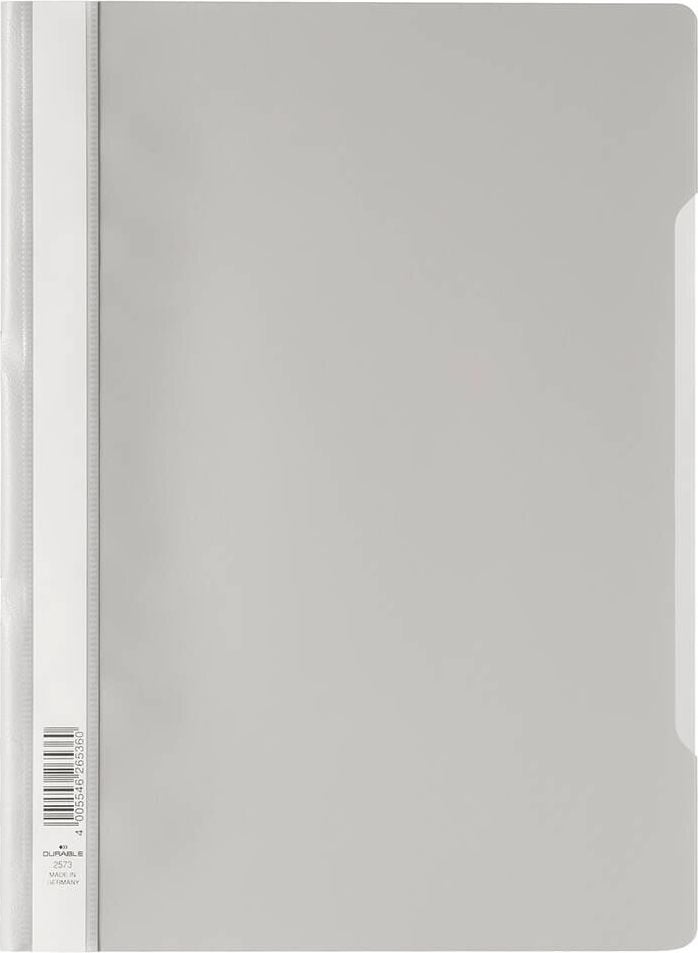 Schnellhefter Durable Sichthefter STANDARD A4 2573, PP-Folie, transparenter Vorderdeckel, grau
