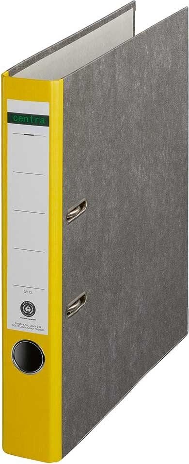 Ordner A4 Standard, 52mm, farbiger Rücken, Wolkenmarmor, A4, 5,2cm Rücken, farbiger Rücken, Blauer Engel, gelb