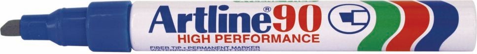 Permanentmarker Artline High Performance EK90, ca. 2-5mm, Keilspitze, geruchsarm,
Aluminiumgehäuse, blau