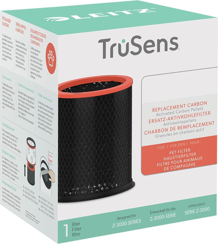 Ersatz-Aktivkohlefilter Filtertrommel 2415132, für Leitz TruSens Z-3500 und Z-3000, geeignet
gegen Tierhautpartikel und Tiergerüche