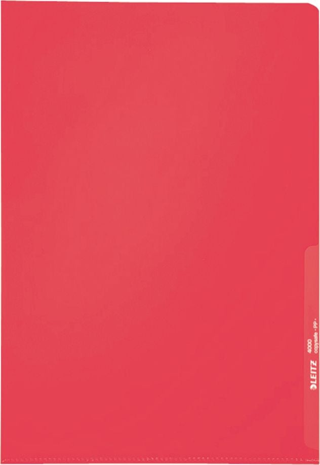 Sichthüllen Leitz Standard DIN A4 4000, PP-Folie 130my, genarbt, farbig, Pack 100
Stück, rot