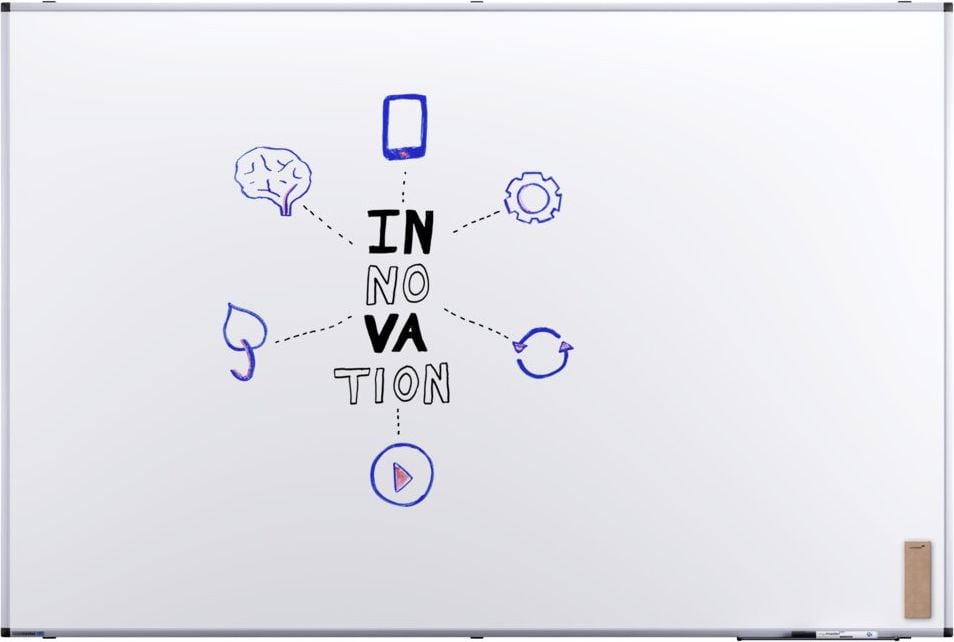Whiteboard Legamaster UNITE 7-108174, 120x180cm, lackiert, trocken abwischbar, Aluminiumrahmen, Wandaufhängung, inkl. Zubehör, FSC, EU Ecolabel