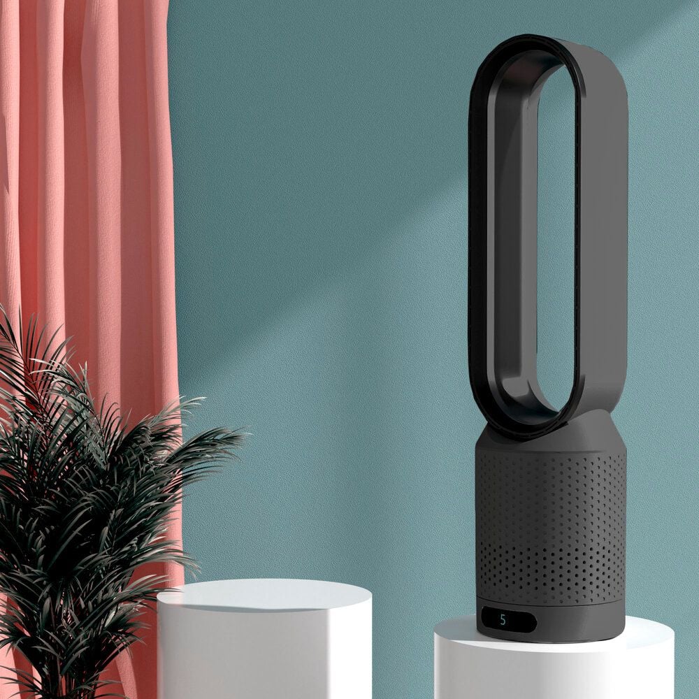 Turmventilator Hansa AM-016, 58cm, oszillierend, mit Fernbedienung und
Timer, anthrazit, anthrazit