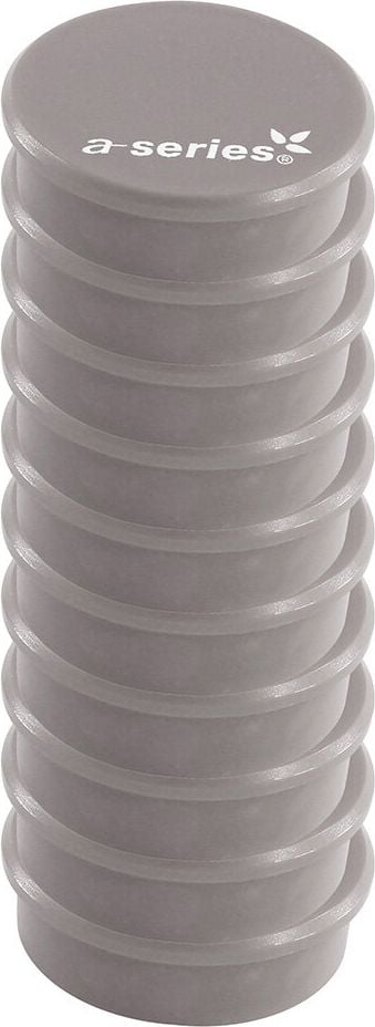 Magnete a-series AS1687, 38mm Durchmesser, 1500g Tragfähigkeit, Pack 10 Stück, grau