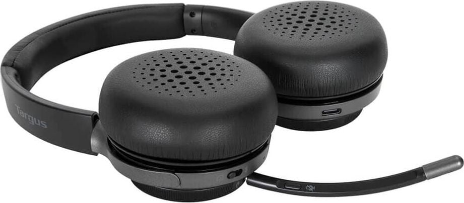 Headset Targus Wireless AEH104GL, Stereo, Bluetooth, verstellbarer Kopfbügel,
drehbares Bügelmikrofon, schwarz