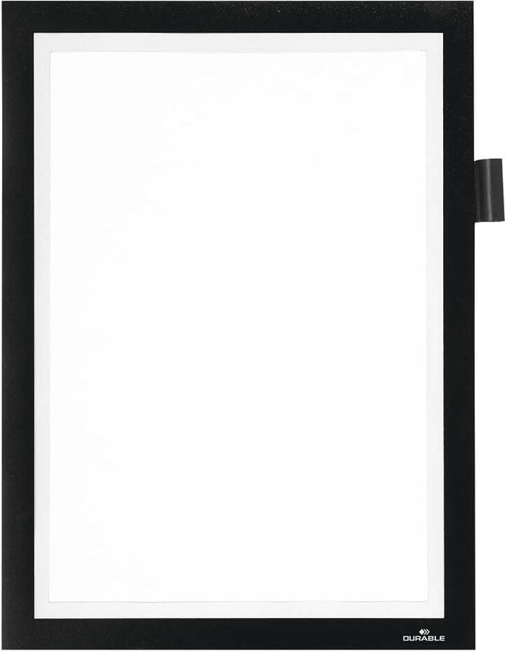 Inforahmen Durable DURAFRAME Magnetic Note A4 4989, A4 hoch/quer, Rückseite magnetisch, Stiftehalter, schwarz