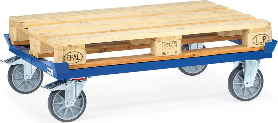 Paletten-Fahrgestell fetra 22801, 121x81cm Nutzfläche, bis 750kg, TPE-Reifen, blau