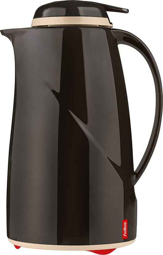 Isolierkannen Helios Wave Push 2934, Inhalt: 1 Liter, Kunststoff, spülmaschinenfest, Drucktastenverschluss, braun