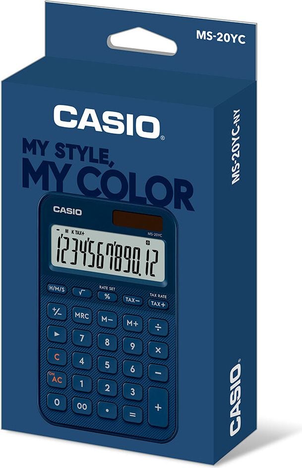 Tischrechner Casio MS-20YC, 12-stelliges LC-Display, Solar- und
Batteriebetrieb, schwarz
