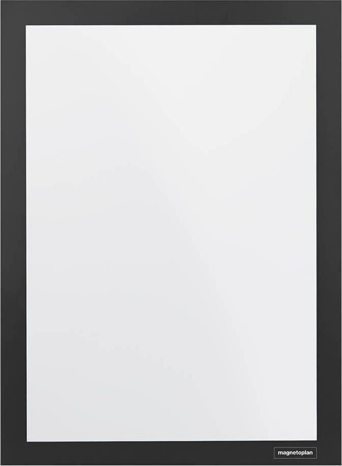 Inforahmen Magnetoplan magnetofix 11320, A3 hoch/quer, Rückseite selbstklebend, farbiger Rand, Pack 2 Stück, schwarz