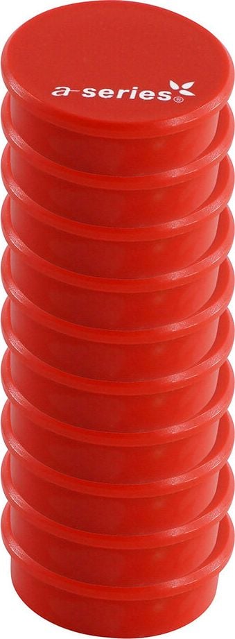 Magnete a-series AS1687, 38mm Durchmesser, 1500g Tragfähigkeit, Pack 10 Stück, rot