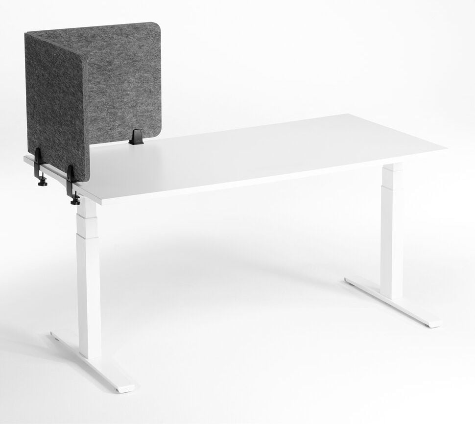 Tischtrennwand Durable EFFECT 120 313458 50x120cm, Klemmhalterung/Standfüße, schallabsorbierend, rahmenlos, doppelseitig nutzbar, faltbar, recyceltes PET-Filz, anthrazit