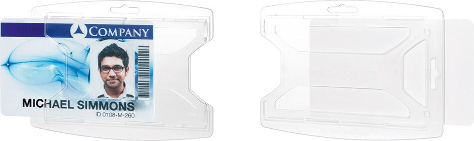 Ausweiskartenhüllen Durable reXycle 895119, 54x85mm Innenmaße, für 1 Karte, ohne Befestigung, 70% recyceltes Polypropylen, Pack 10 Stück