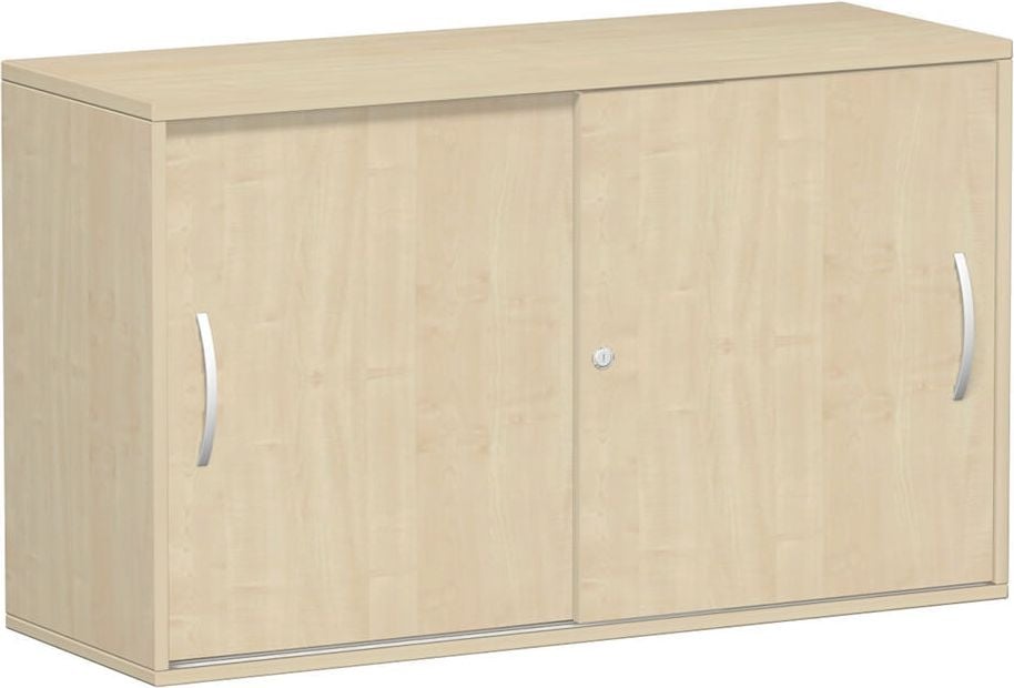 Anstellschrank Geramöbel Flex S-312153, 120x72x42,5cm (BxHxT), 2 Schiebetüren, 1
Fachboden, 2 Ordnerhöhen, Bogengriff,
abschließbar, ahorn
