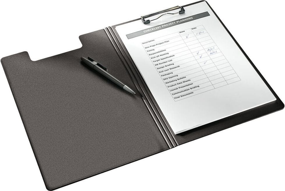 Klemmmappen Leitz Solid A4 3962, Metallklemme kurze Seite, Polyfoam, hellrot