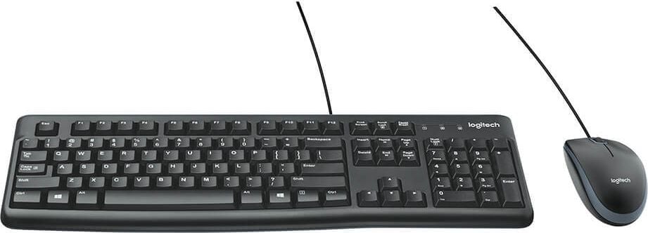 Tastatur-Maus Set Logitech Desktop MK120 920-002540, kabelgebunden, USB, schwarz