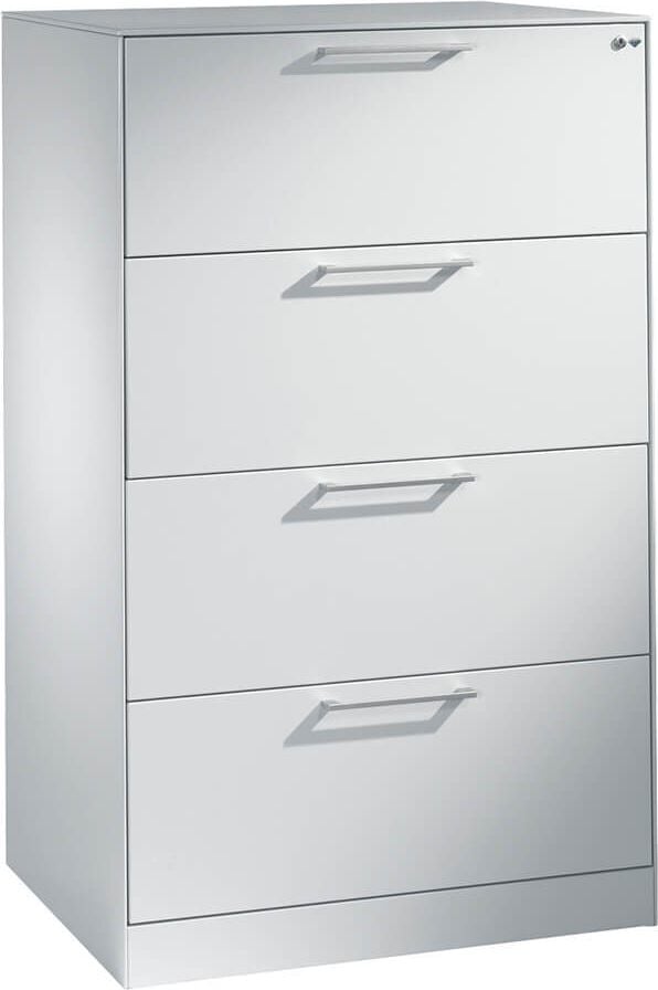 Karteischrank CP C 3000 Asisto 146223-623, 80x129,8x60cm (BxHxT), 6 Schübe, 3-bahnig,
für DIN A5 quer, Bügelgriffe, hellgrau