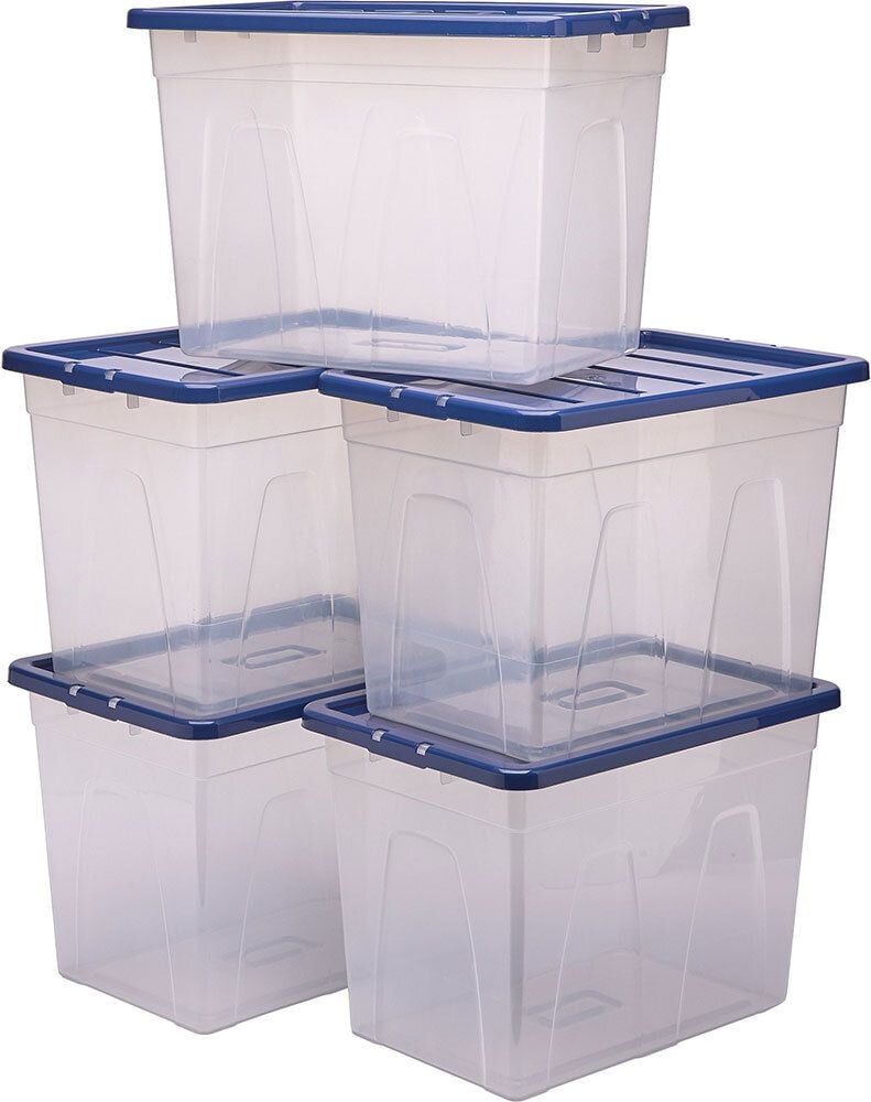Aufbewahrungsboxen Bankers Box Plastic Storage 100135773, 64 Liter, 100% BPA-freiem Polypropylen, mit
Deckel, transparent