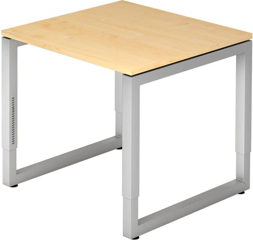 Schreibtisch Hammerbacher RS08, 80x80cm (BxT), 65-85cm Höhe, quadratisch,
O-Fußgestell eckig, ahorn